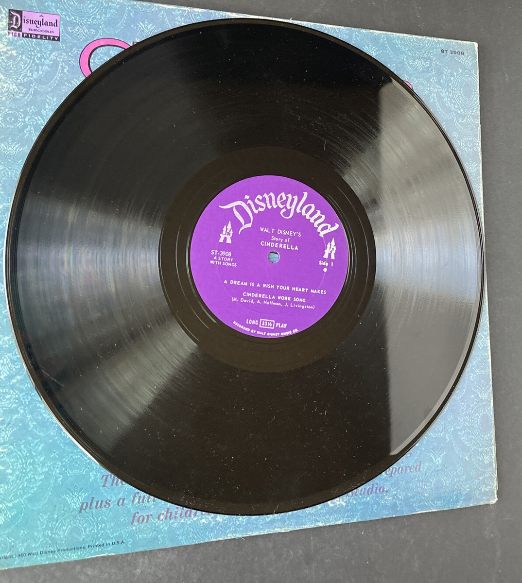 Vintage 1960 Walt Disney Cinderella Vinyl LP 1st Magic