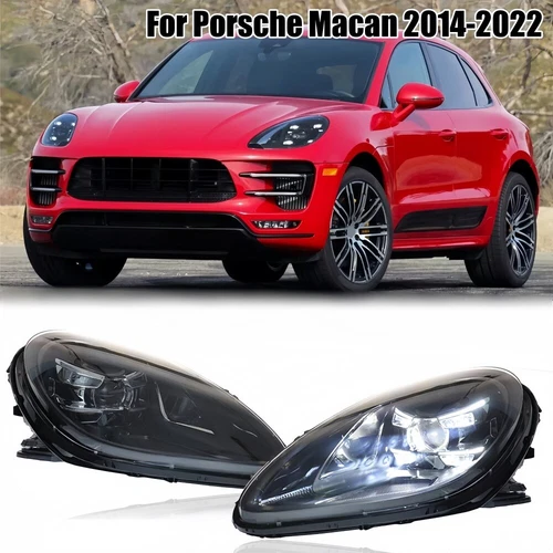 Pair Full LED Headlights Start Animation For Porsche Macan 2014-2022 Front Lamps - Picture 3 of 17