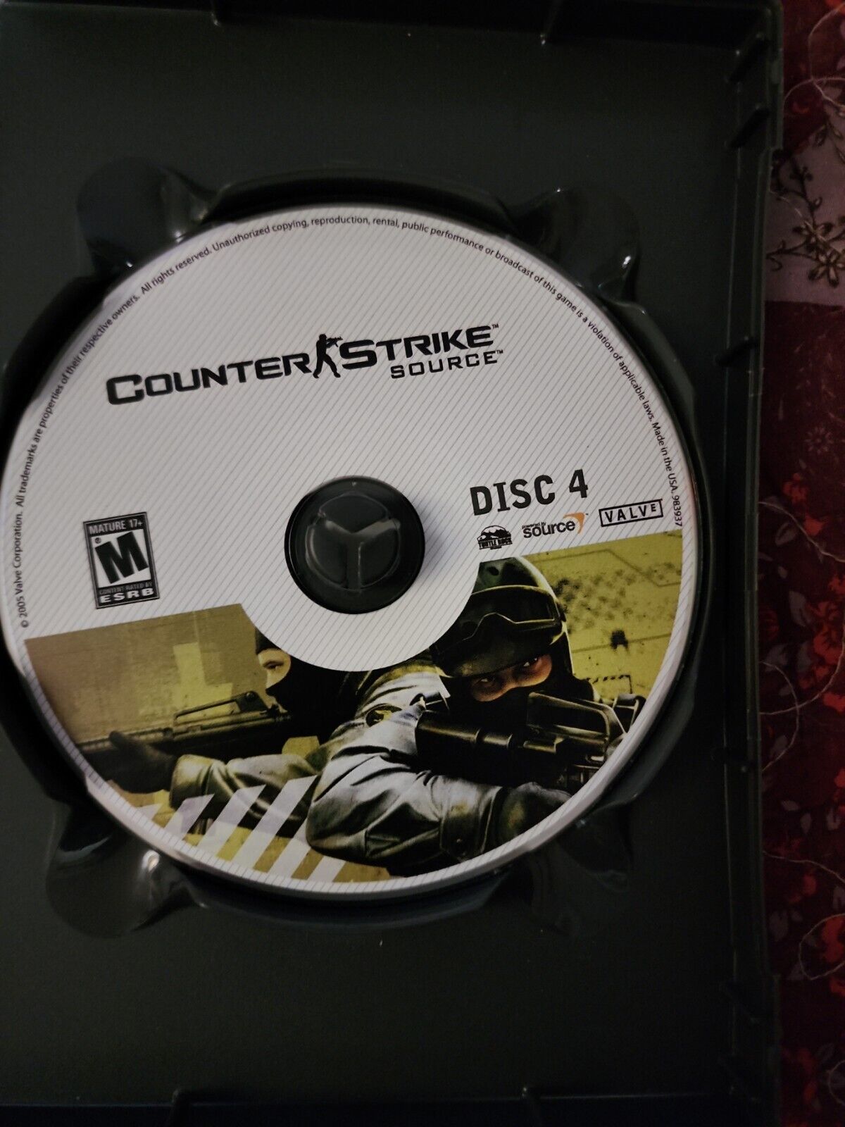 Counter Strike Source PC Game w/ Half Life 2: Deathmatch 4 Discs