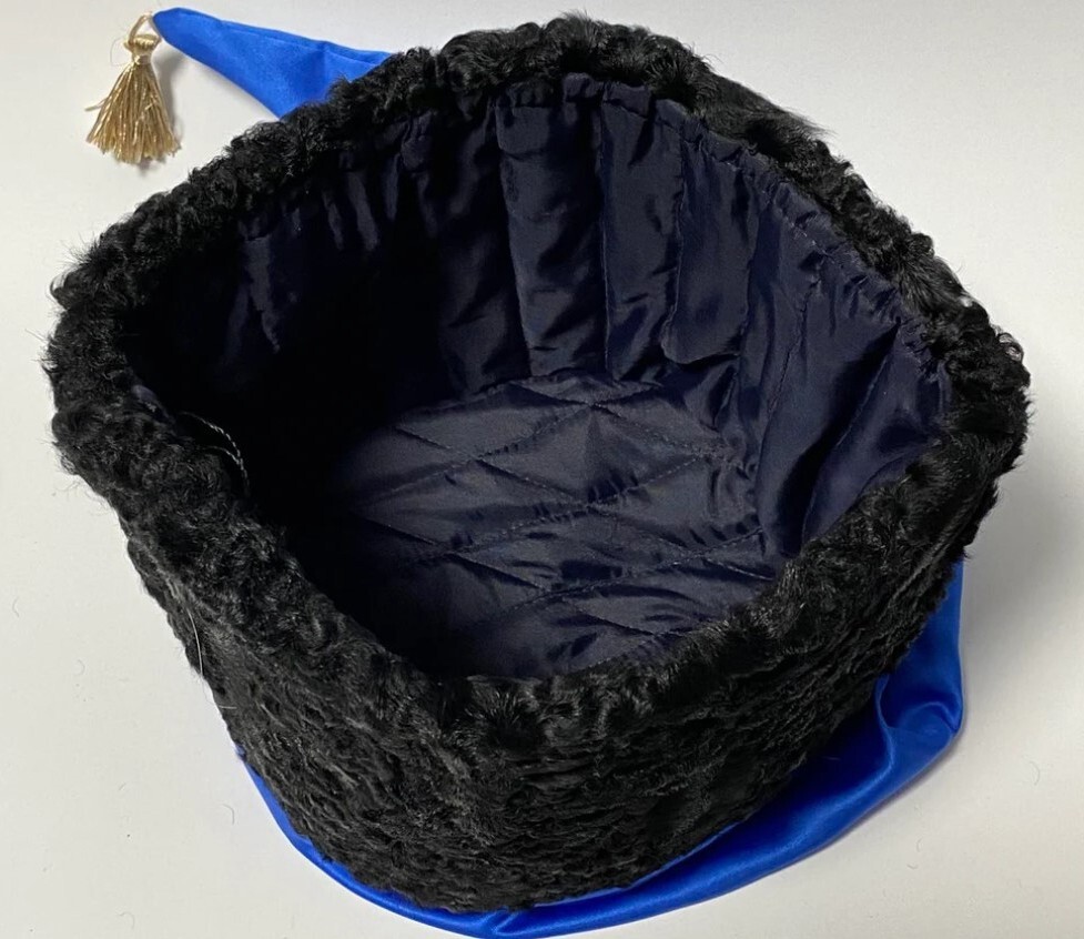 Ukrainian Papakha Natural Astrakhan Karakul Fur Army Hat Handmade