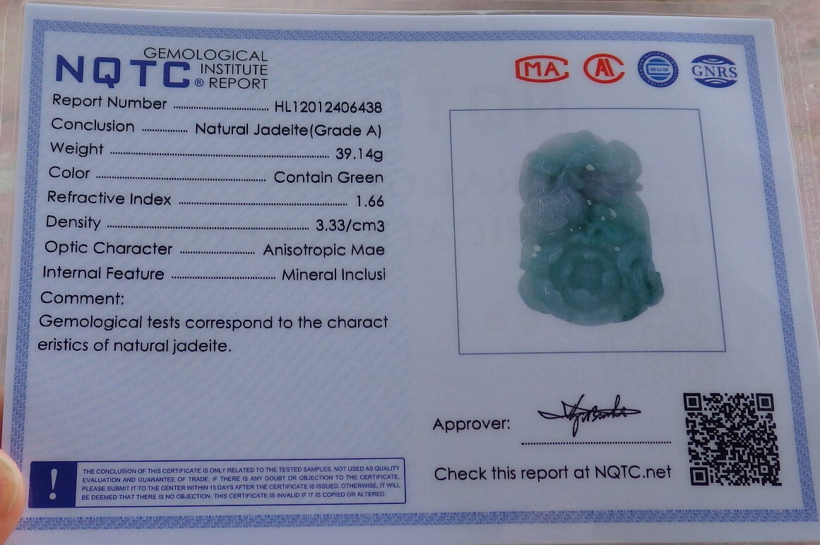 Video Certified Green Natural A Jade jadeite Pendant Phoenix