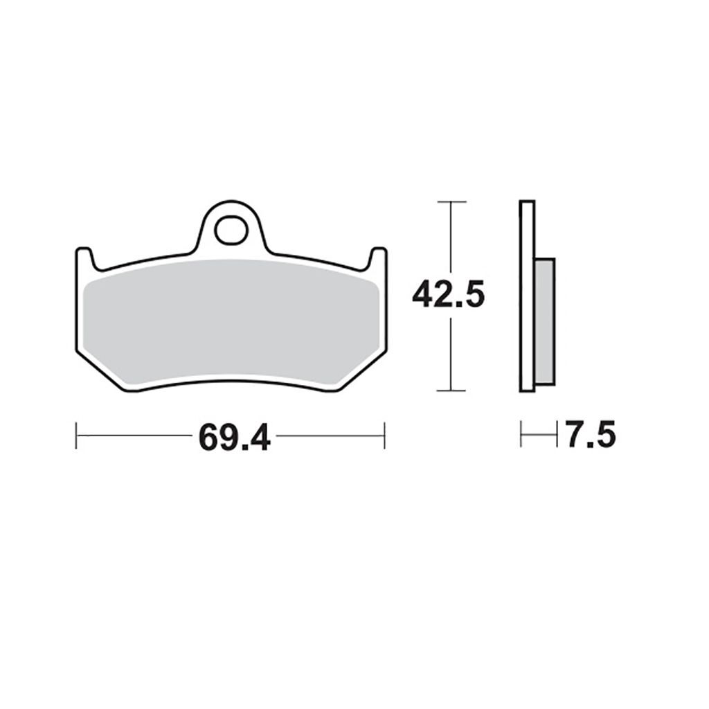 Accossato Bremsbelag AGPA42OR – Organische Mischung, Für MV Agusta 800 (2015), Maße 50,9x53,9x7,3 Mm