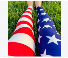 Patriotic Stars Stripe Flag- Child SM-Charlie's Project Leggings -FINAL Sale