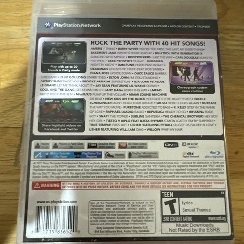 Everybody Dance (PS3 PlayStation 3) Brand New - No Manual - Picture 3 of 3