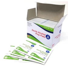 DYNAREX LARGE ALCOHOL PREP PADS SWABS WIPES BOX OF 100 BRAND NEW