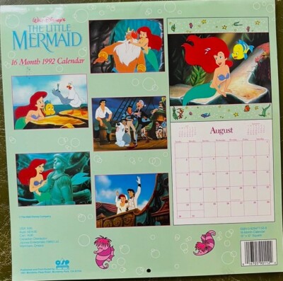 WALT DISNEY's LITTLE MERMAID 1992 16 Month Calendar, BRAND NEW