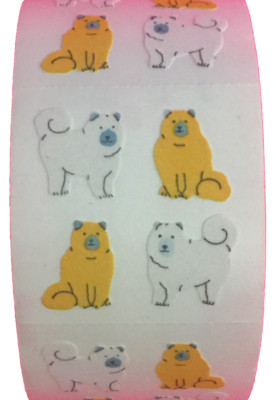 400 Dog Stickers in roll of 100 modules (2'' x 2''), each sticker 1.00'', RFZ0103