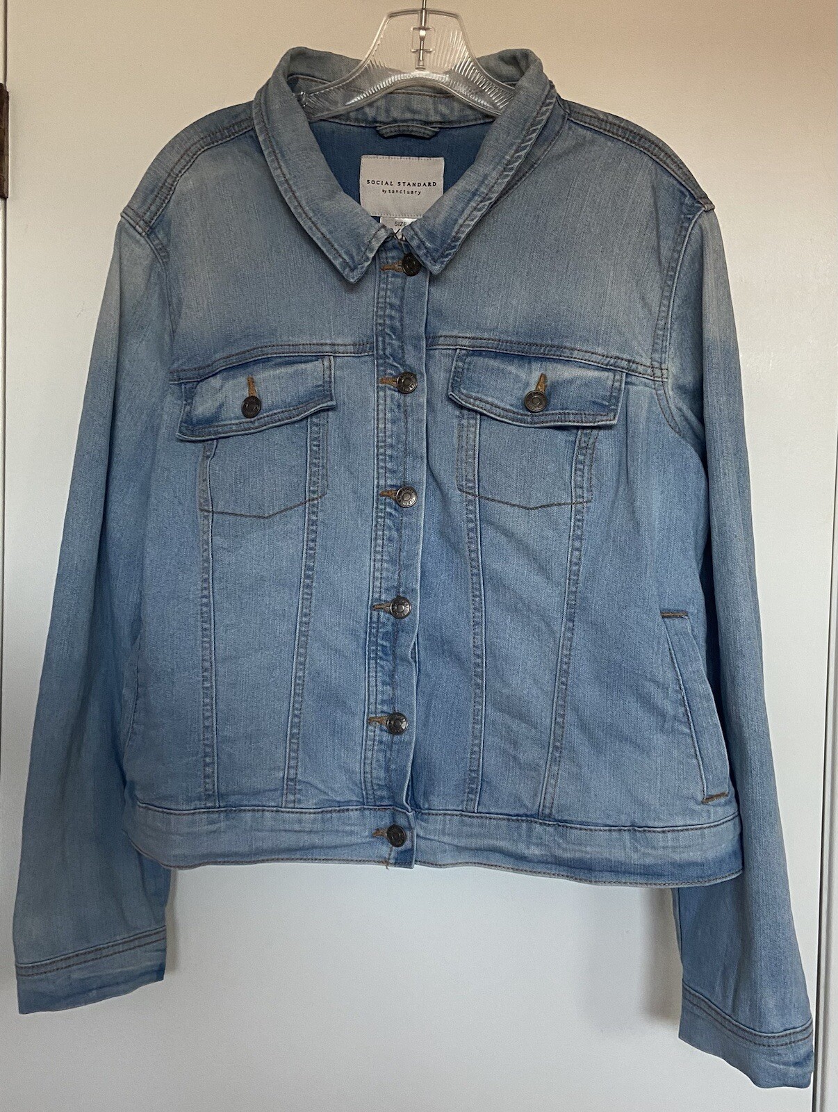 Social Standard by Sanctuary Womens Blue Denim Jacket X LARGE