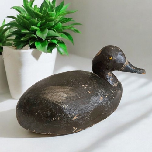 Brown Duck Decoy, Vintage Wooden Handmade Well Worn Lodge Hunter Man Cave Den - Picture 10 of 10