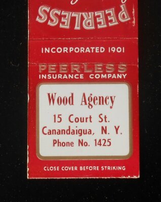 1950s Peerless Insurance Company Keene NH Wood Agency Phone 1425 ...