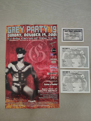 FLYER-INVITATION-POSTER TO ''THE GREY PARTY 19'' / (SOUTH BEACH) HOUSTON, TX 2001