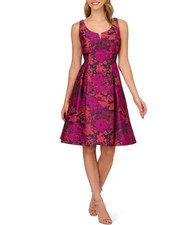 Adrianna Papell Sleeveless Multicolor Floral Print Jacquard Dress (size 12)