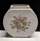 Mid-century Round 6" Tall Vase Flowers square top and base ceramic