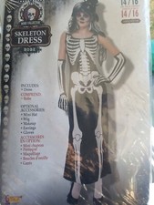 Womens Skull Skeleton Fancy Dress Costume Forum 50% off final sale