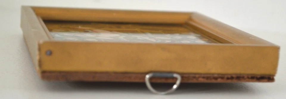 Pintura Tanjore Sur de la India Reverso Vidrio Krishna Radha GOPI Miniatura gyuhj Foto 3 de 4