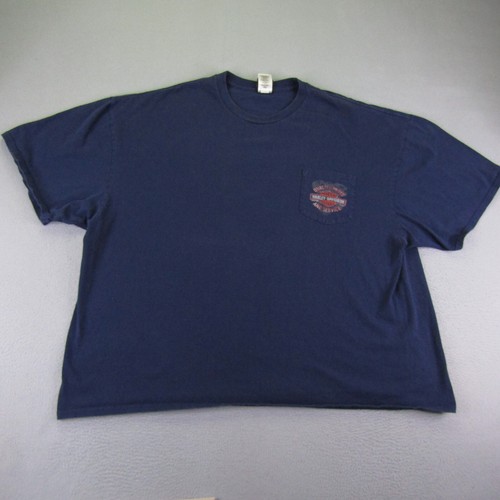 Harley Davidson Shirt Mens 4XL Blue Motorcycles Biker Chilkoot Pass Skagway AK