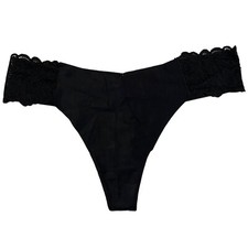 NWT AERIE Thong Sz M-L-XL Black Lace