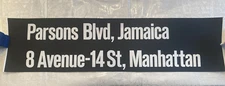 Parsons Blvd,  8 Ave-14 St 1980's Vintage NYC New York Subway R-10 Mylar Sign
