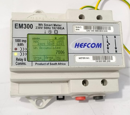 Hefcom EM300 Bescom turns smart with hi-tech meters 230V wh smart meter (USED)