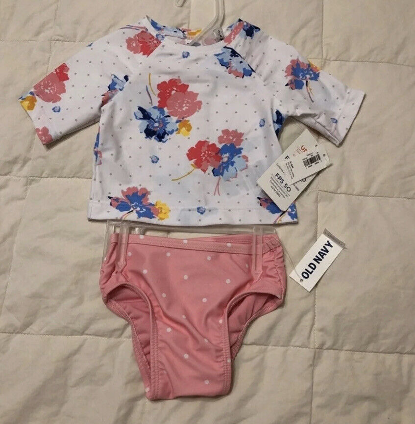 Infant Girls Max 77% OFF 3-6 months Old Navy two-piece Shirt•U Latest item swimsuit•Swim