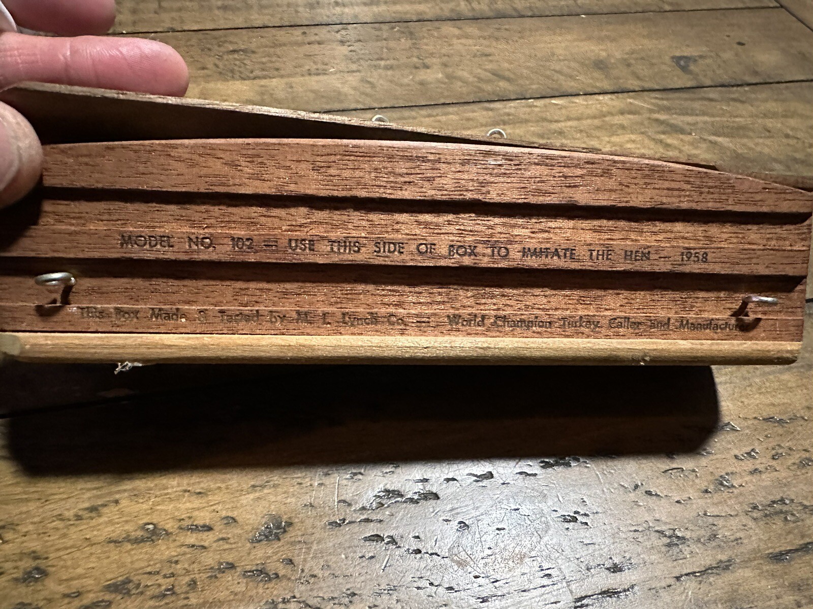 VINTAGE LYNCH'S WORLD CHAMPION MODEL 102 TURKEY BOX CALL 1958 Liberty