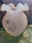 Vintage Fenton 95th Anniversary Floral Vase-Artist Signed