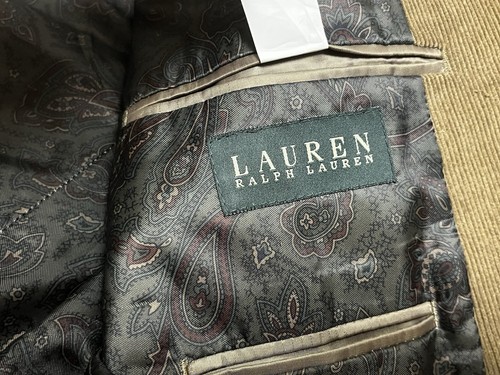 Lauren Ralph Lauren Blazer Men 42L Corduroy Brown Elbow Patch Sport Coat Jacket - Picture 11 of 14
