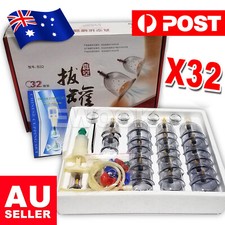 32 Cups Set Vacuum Cupping Suction Massager Kit Massage Acupuncture Pain Relief