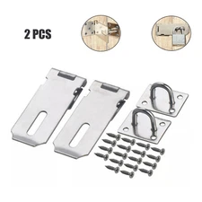 2X Padlock Hasp Door Locks Hasp Latch,4 Inch Heavy Duty 304 Stainless Steel