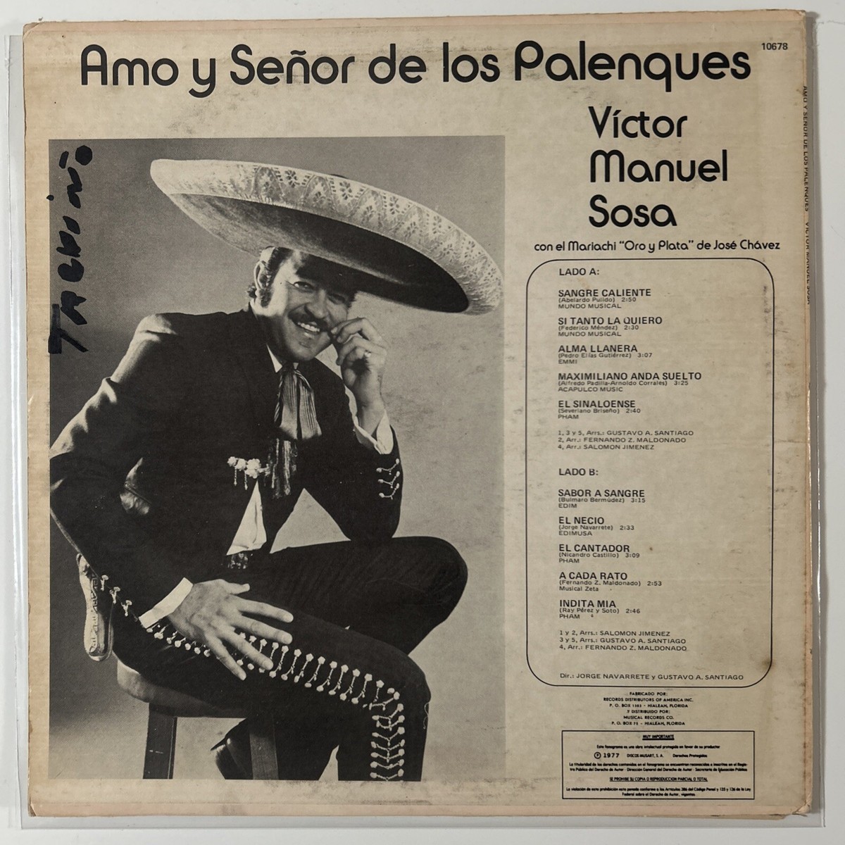 Victor Manuel Sosa Amo Y Señor De Los Palenques Latin LP 1977