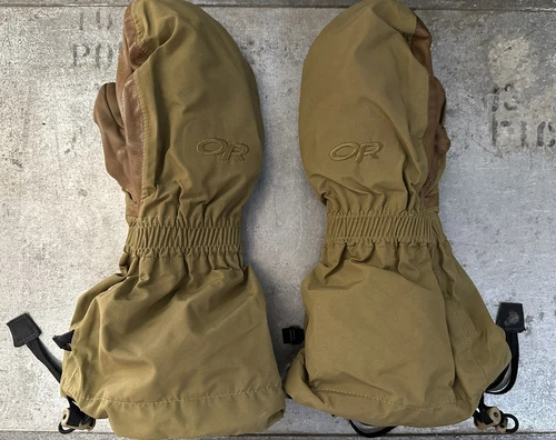 OR Outdoor Research Firebrand Mitts Mittens NO Liners Coyote Small MADE IN USA