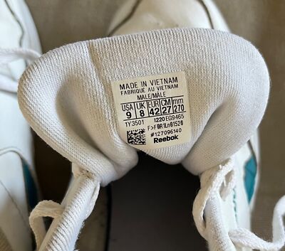 【新品・正規品】Reebok 99-00アルゼンチン9: バティストゥータ XL Reebok 9 Mens Royal Techque T Sneaker White Teal Green Leather