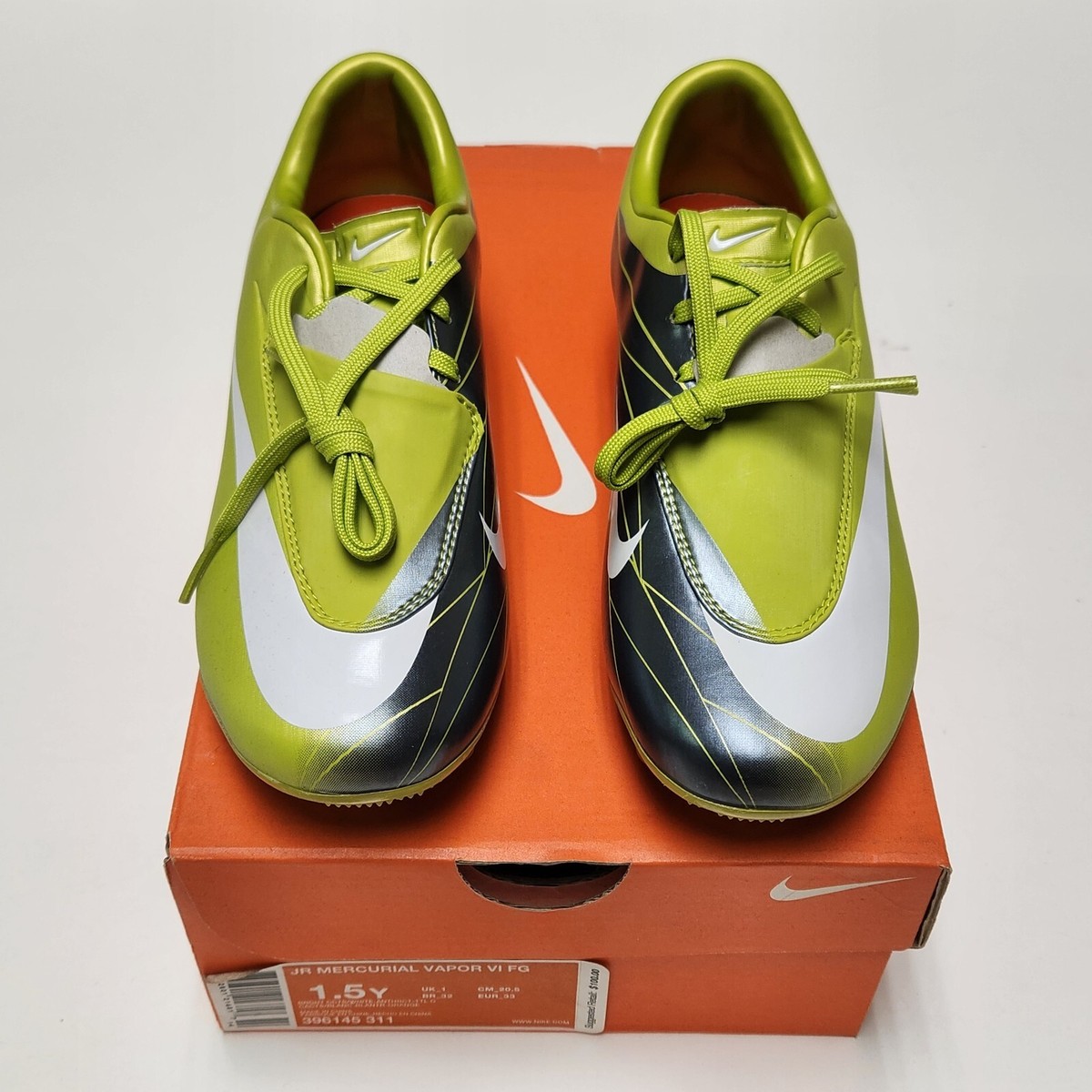 Nike Jr. Mercurial Vapor VI FG Kids Soccer Shoes Lime Green Nike Jr. Mercurial Vapor VI FG Kids Soccer Shoes Lime Green