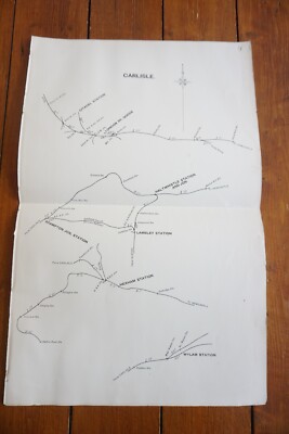 1892 North Eastern Railway Entfernungsdiagramm Plan Carlisle Haltwhistle Hexham