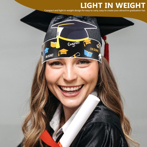 9 Pezzi Cappello Dottore Corona Compleanno Laurea Cerimonia Decorazione Bambino - Foto 2 di 12