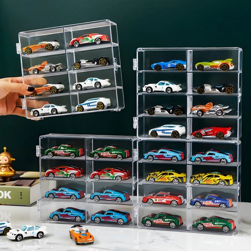 2er Pack 1/64 Diecast 8 Auto Vitrine mit Verriegelung Riegel Stapelbar Organizer Box - Bild 7 von 10