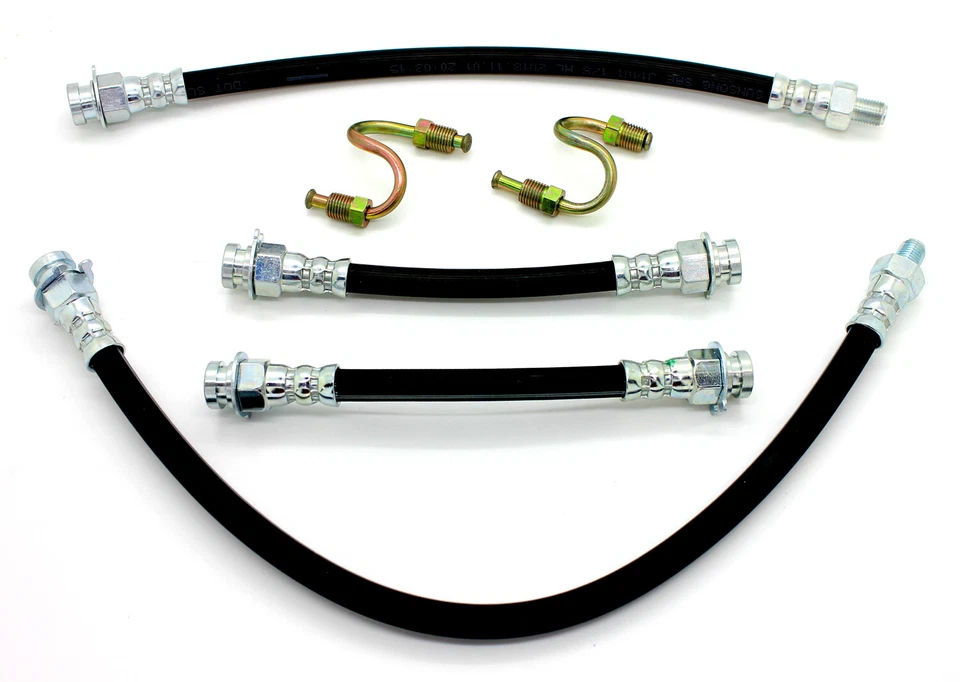 NUEVO KIT DE LÍNEA DE MANGUERA DE FRENO Willys Jeep de 6 piezas / para 1941-66 MB GPW CJ2 CJ3 M38 M38A1 Foto 2 de 4