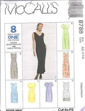 8788 UNCUT McCalls SEWING Pattern Misses Semi Fitted Evening Dress FF OOP SEW