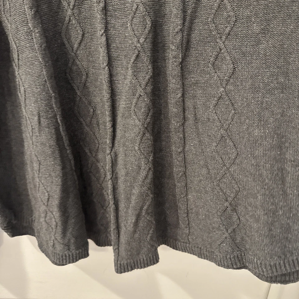 Kim Rogers Curvy 3X Suéter Mujer Tejido con Cable Túnica Pullover Gris Manga Larga Foto 4 de 4