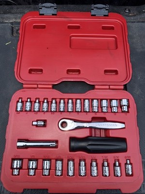 Sexy Sears Craftsman 27pc Max Axess Socket Wrench Set 32818 Pass Thru 1/4  Nos