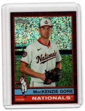 2025 Topps Heritage - High Number SP Mackenzie Gore #467 Chrome Burgundy Sparkle