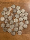 Lot of 34 Roosevelt Dimes 1946-1960; 90% Silver Circulated