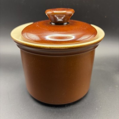 Kleiner brauner Topf/Aufbewahrung mit Deckel Keramik 5x 4 cm ohne Deckel gebraucht