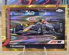 2025 Topps Chrome Formula 1 F1 YUKI TSUNODA #74 Gold RayWave /50