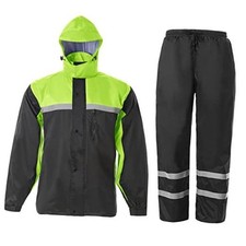 Men's X-Large Hi-Visibility Work Suit - High Visibility - Black/Green