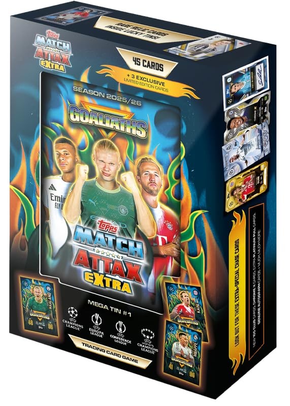 Topps UCC Match Attax Extra 2026 - Mega Tin - Goliaths - Enthält 48 Karten, daru