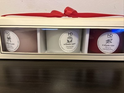 HD Designs, Set of 3 4oz. Candles, NEW in Box, 3 Scents!