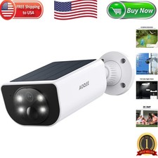 Wireless Solar-Powered Security Camera with Color Night Vision  Siren Alerts