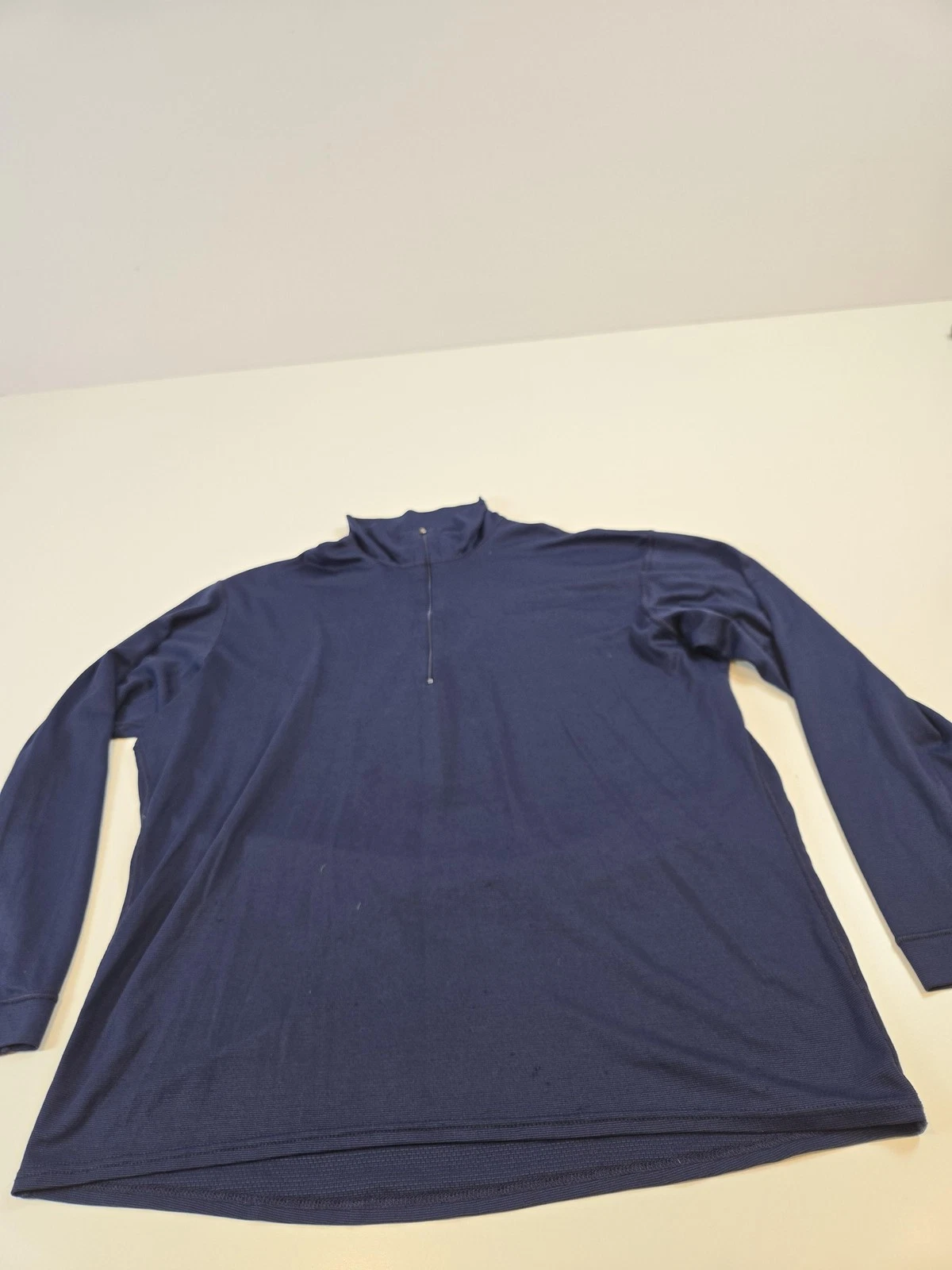 VINTAGE Patagonia Shirt Mens Large Blue Capilene 1/4 Zip Base Layer Made USA 90s