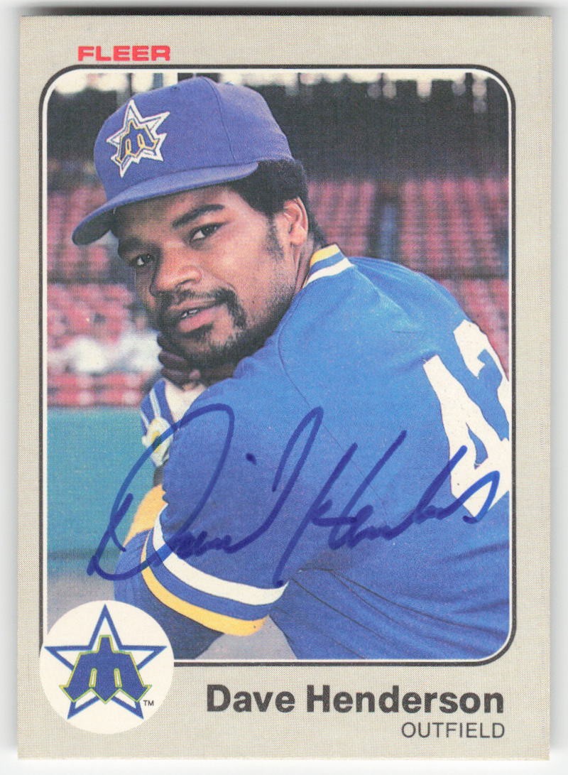1983 Fleer #481 Dave Henderson In Person Signed Auto 63988